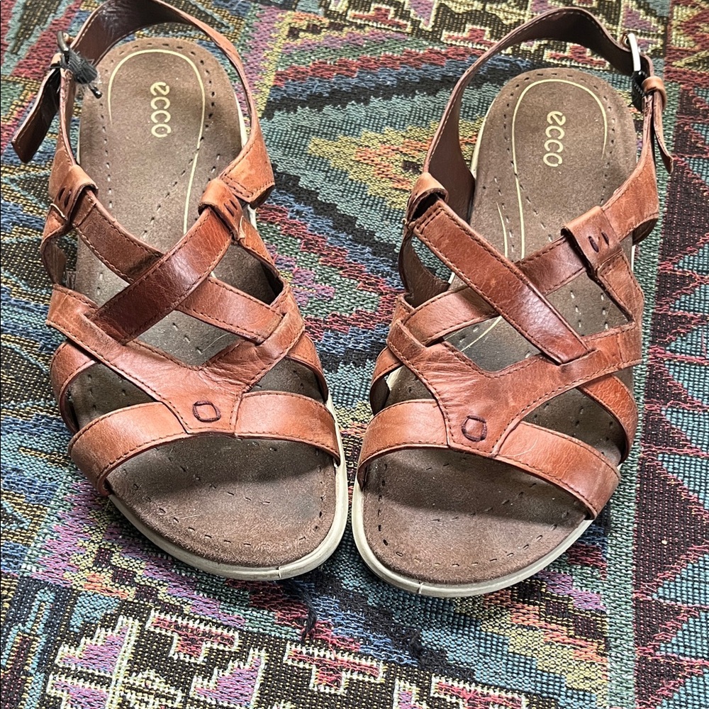 Ecco Women's Tan Leather Sandals
